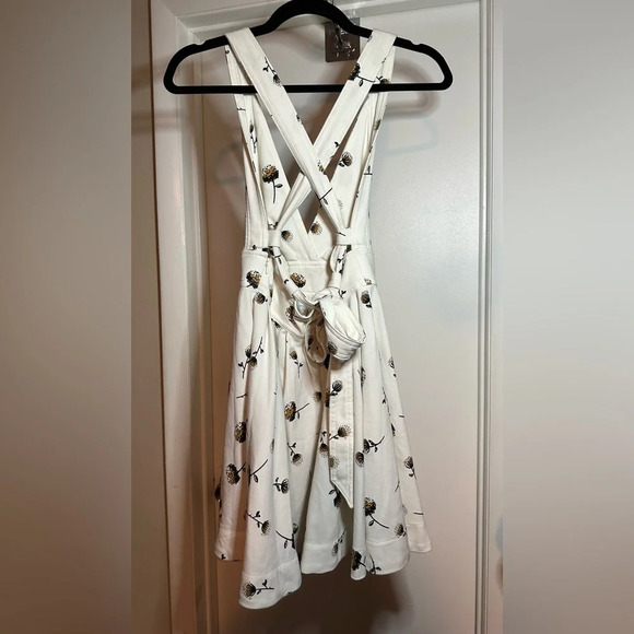 Free People Mini’s For You Dandelion Flower Minidress Ivory Size 0 - Picture 7 of 10
